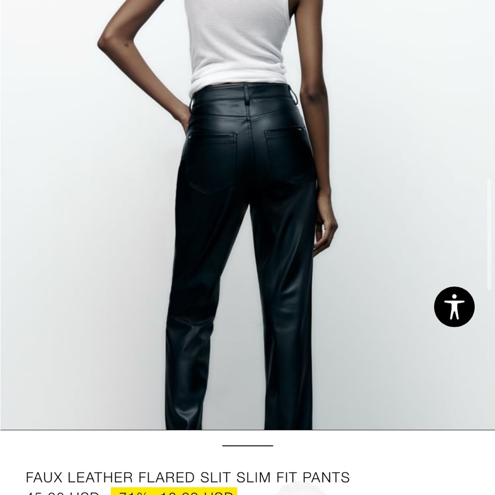 Zara Faux Leather Split Pants